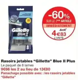 Monop' Gillette Rasoirs jetables blue II plus offre