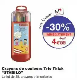 Monop' STABILO Crayons de couleurs Trio Thick offre