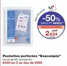 Monop' Exacompta Pochettes perforées offre