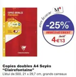 Monop' Clairefontaine Copies doubles A4 Seyès offre