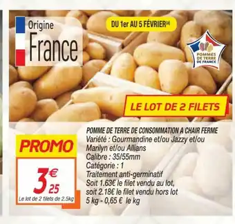Netto Pomme de Terre de Consommation A Chair Ferme offre