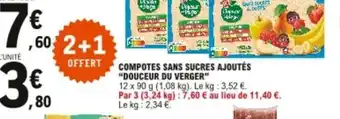 E.Leclerc Compotes Sans Sucres Ajoutés offre
