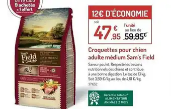 Botanic Croquettes Pour Chien Adulte Médium Sam's Field offre