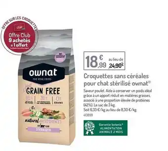 Botanic Croquettes Sans Céréales Pour Chat Stérilisé Ownat offre