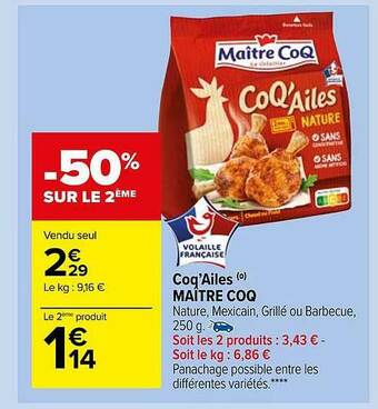 Carrefour Market Coq'ailes Maître Coq offre