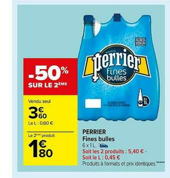 Carrefour Market Perrier Fines Bulles offre