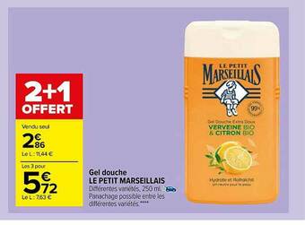 Carrefour Market Gel Douche Le Petit Marseillais offre