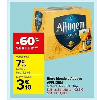 Carrefour Market Bière Blonde D'abbaye Affligem offre