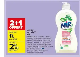 Carrefour Market Liquide Vaisselle Mir offre