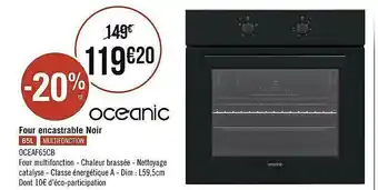 Géant Casino Four Encastrable Noir Oceanic offre