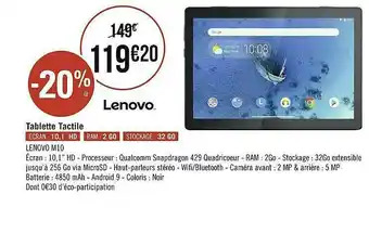 Géant Casino Tablette Tactile Lenovo offre