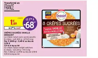 Crêpes Sucrées Vanille Dessaint Le 2ème à -68%