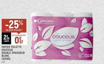 Casino Shop Papier Toilette Douceur Double épaisseur Blanc Casino offre