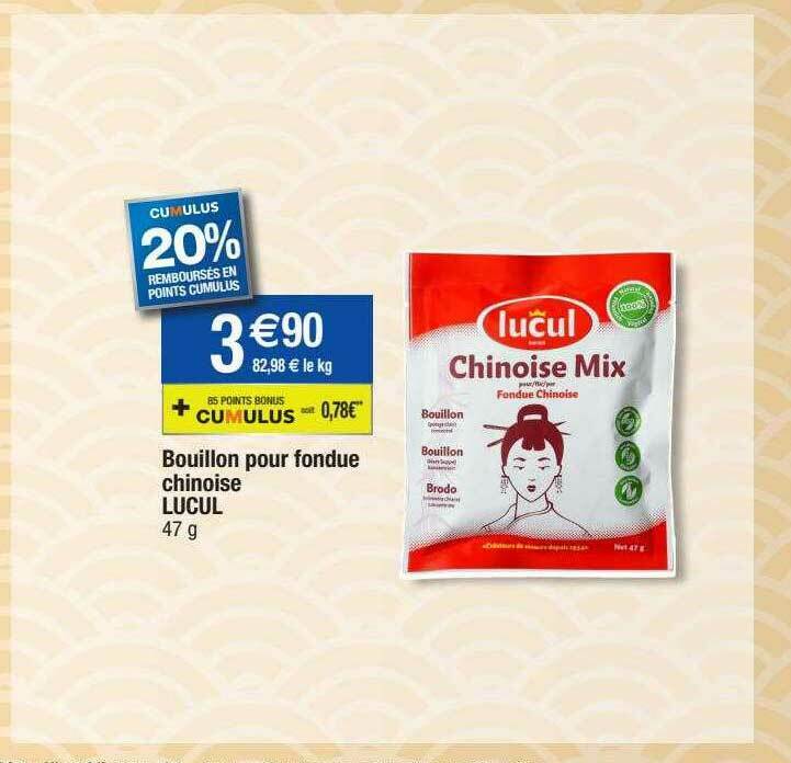 Promo Bouillon Pour Fondue Chinoise Lucul chez Migros