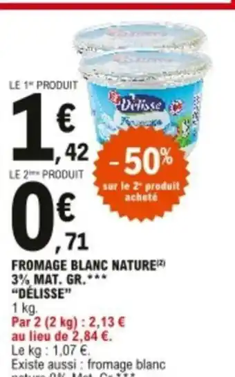 E.Leclerc Fromage Blanc Nature offre