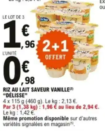 E.Leclerc Riz Au Lait Saveur Vanille offre