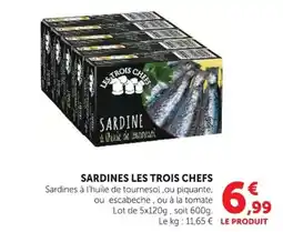 Super U LES TROIS CHEFS SARDINE offre