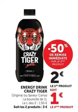 Super U CRAZY TIGER ENERGY DRINK offre