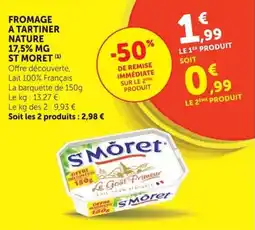 Super U ST MORET FROMAGE A TARTINER NATURE offre