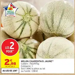 Intermarché Hyper MELON CHARENTAIS JAUNE offre