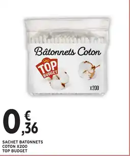 Intermarché Hyper TOP BUDGET Bâtonnets Coton offre