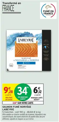 Intermarché Hyper LABEYRIE SAUMON FUMÉ NORVÈGE offre