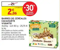 Intermarché Hyper Vivants! BARRES DE CÉRÉALES CACAHUÈTE offre