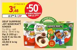 Intermarché Hyper Kinder Joy Minecraft offre