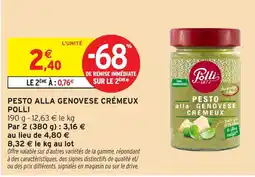 Intermarché Hyper Pollì Pesto alla Genovese Crèmeux offre