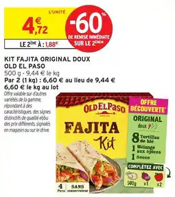Intermarché Hyper OLD EL PASO FAJITA KIT offre