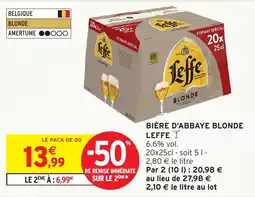 Intermarché Hyper Leffe Bière d'abbaye blonde offre