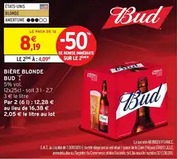 Intermarché Hyper Bud Bière blonde offre