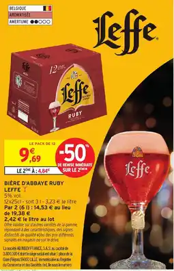 Intermarché Hyper Leffe Bière d'abbaye ruby offre