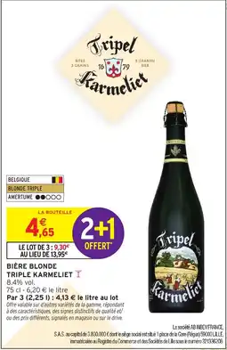 Intermarché Hyper Tripel Karmeliet offre