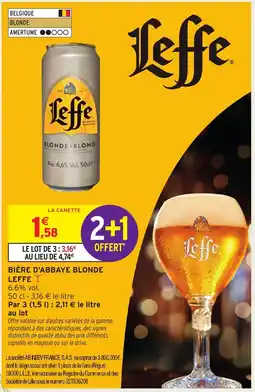 Intermarché Hyper Leffe Bière d'abbaye blonde offre