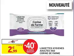 Intermarché Hyper Corine de Farme Lingettes hygiène adultes offre