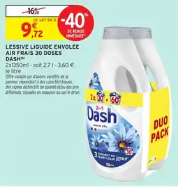 Intermarché Hyper Dash Lessive liquide Envolée Air Frais offre