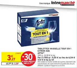 Intermarché Hyper Apta Tablettes vaisselle tout en 1 offre