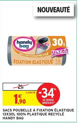 Intermarché Hyper HANDY BAG SACS POUBELLE À FIXATION ÉLASTIQUE offre