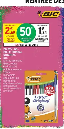 Intermarché Hyper BIC Stylos-bille Cristal Original offre