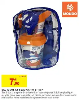 Intermarché Hyper MONDO SAC A DOS ET SEAU GARNI STITCH offre