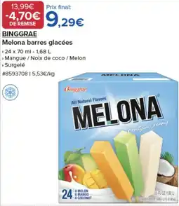 Costco BINGGRAE Melona barres glacées offre