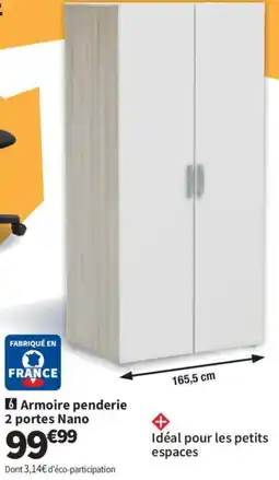 Conforama Armoire penderie 2 portes Nano offre