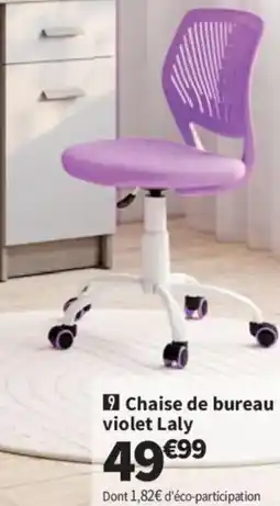 Conforama Chaise de bureau violet laly offre