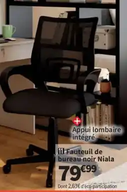 Conforama Fauteuil de bureau noir niala offre