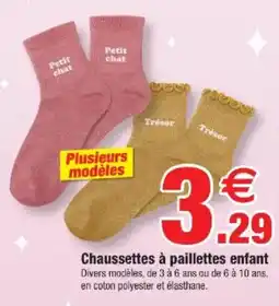 Bazarland Chaussettes à paillettes enfant offre