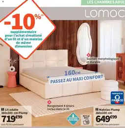 Conforama LOMOC Lit adulte 160x200 cm Plump offre