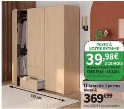Conforama Mosaik Armoire 3 portes offre