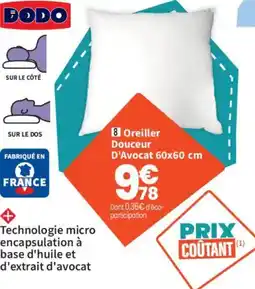 Conforama DODO Oreiller Douceur D'Avocat offre