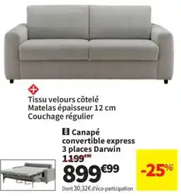Conforama Darwin Canapé convertible express 3 places offre
